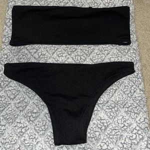 Black SHEIN strapless bikini